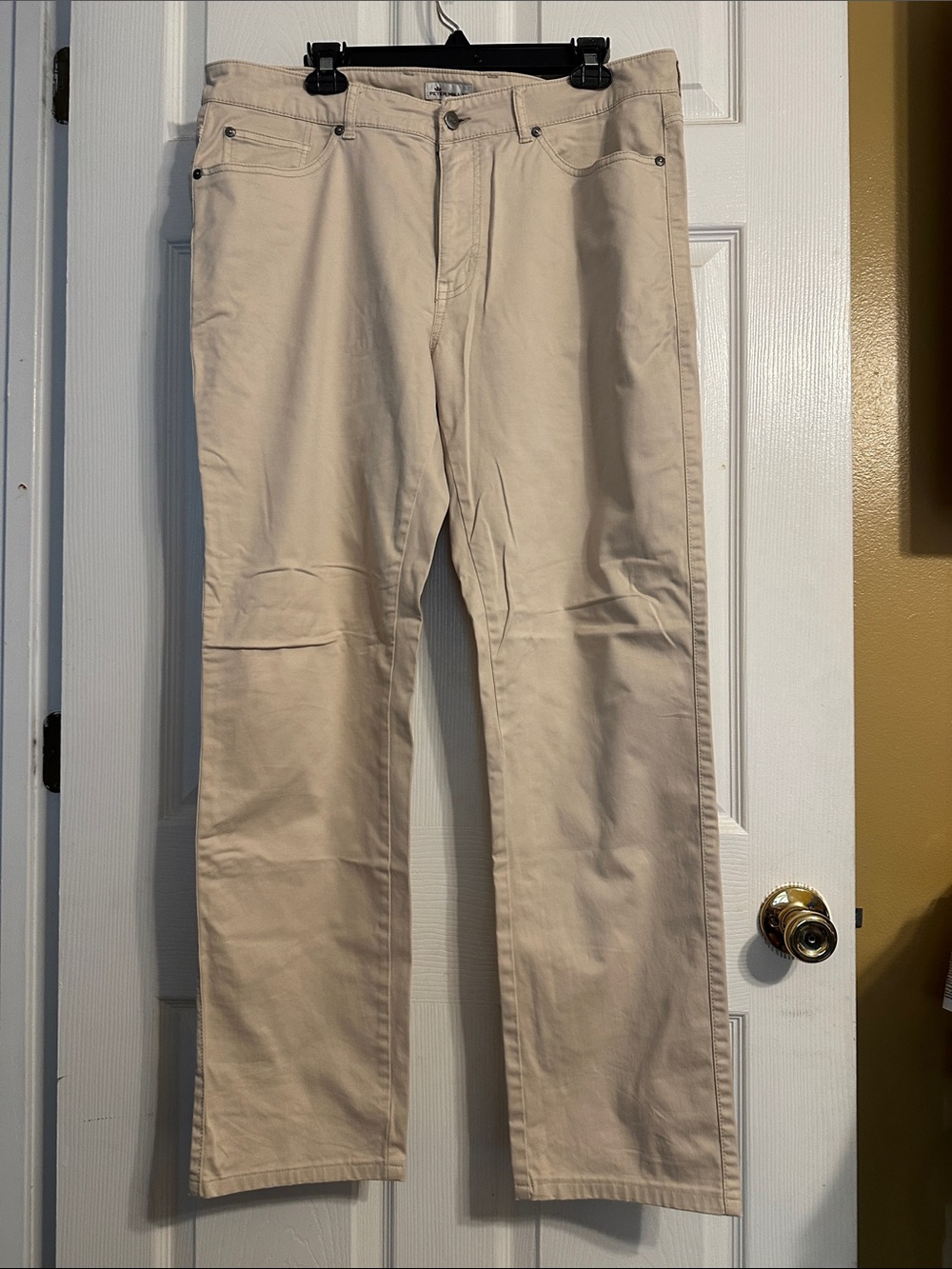 Peter Millar Men's Light Khaki Straight-Fit Chinos